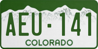 CO license plate AEU141