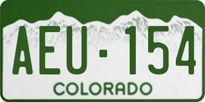 CO license plate AEU154