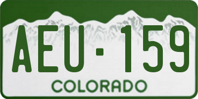 CO license plate AEU159