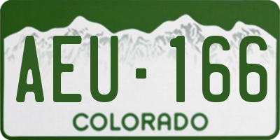 CO license plate AEU166