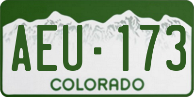CO license plate AEU173
