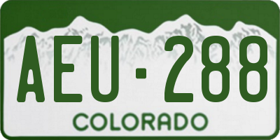 CO license plate AEU288