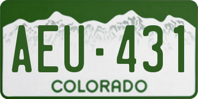 CO license plate AEU431