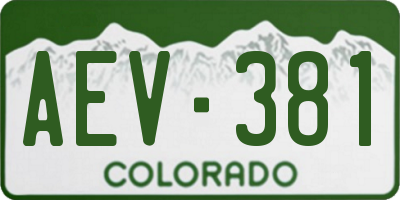 CO license plate AEV381