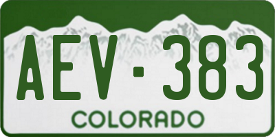 CO license plate AEV383