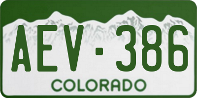CO license plate AEV386