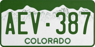 CO license plate AEV387