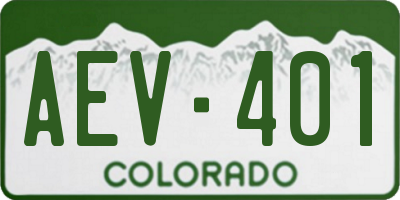 CO license plate AEV401