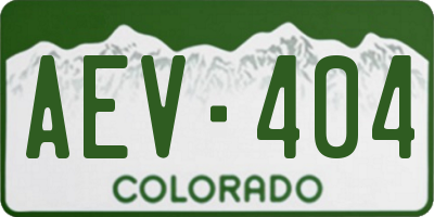 CO license plate AEV404