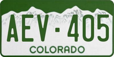 CO license plate AEV405