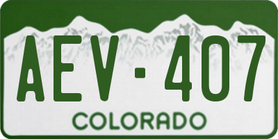CO license plate AEV407