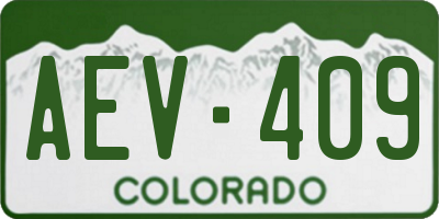 CO license plate AEV409