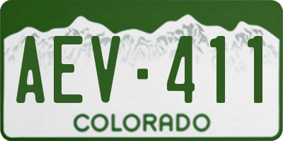 CO license plate AEV411