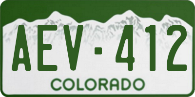 CO license plate AEV412
