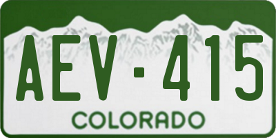CO license plate AEV415