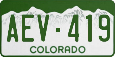 CO license plate AEV419