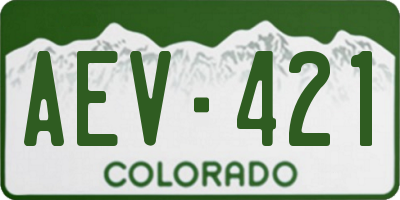CO license plate AEV421