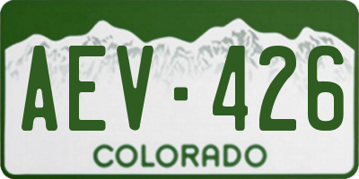 CO license plate AEV426