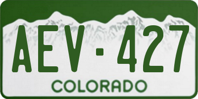 CO license plate AEV427