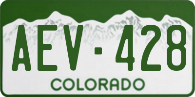CO license plate AEV428