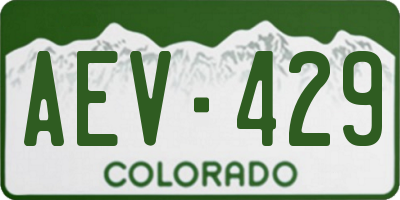 CO license plate AEV429
