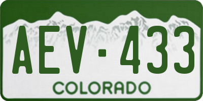 CO license plate AEV433
