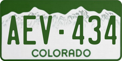 CO license plate AEV434