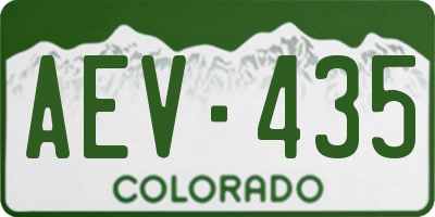 CO license plate AEV435