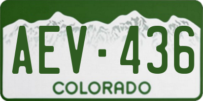 CO license plate AEV436