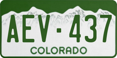 CO license plate AEV437