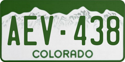 CO license plate AEV438