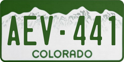 CO license plate AEV441
