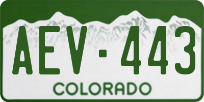 CO license plate AEV443