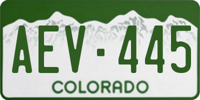 CO license plate AEV445