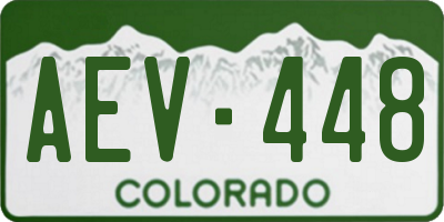 CO license plate AEV448