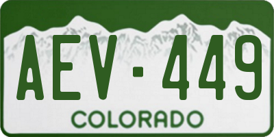 CO license plate AEV449