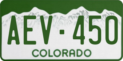 CO license plate AEV450