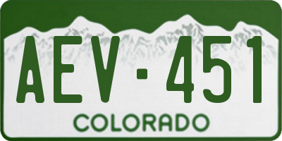 CO license plate AEV451