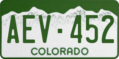 CO license plate AEV452