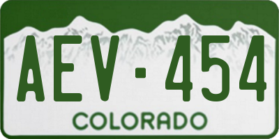CO license plate AEV454