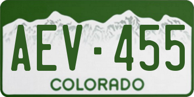 CO license plate AEV455