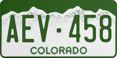 CO license plate AEV458