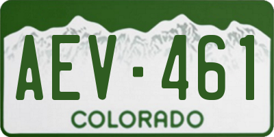 CO license plate AEV461