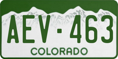 CO license plate AEV463