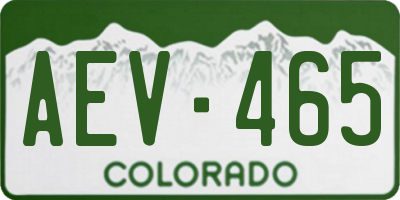 CO license plate AEV465