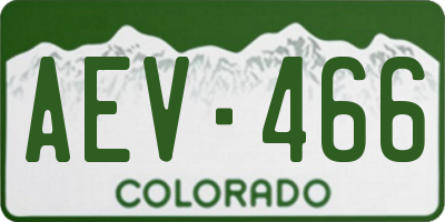 CO license plate AEV466