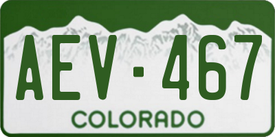 CO license plate AEV467