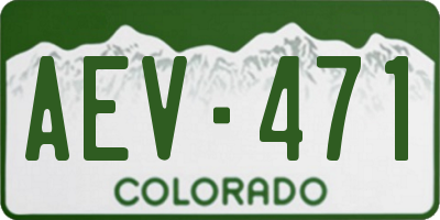 CO license plate AEV471