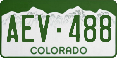 CO license plate AEV488