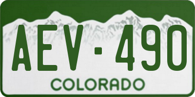 CO license plate AEV490